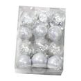 thumbnail image 4 of 12 adornos navideños colgantes, bolas navideñas de 6 cm, para fiestas y aniversarios. Plata, 4 of 9
