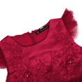 thumbnail image 4 of IBTOM CASTLE Flower Little Big Girls Maxi Dress Bridesmaid Wedding Pageant Party Princess Communion Floral Boho Vintage Lace Dance Gown 5-6 Years Wine Red, 4 of 9