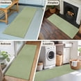 thumbnail image 6 of Green Area Rugs 2x6 for Kitchen Runner Rug, Farmhouse Burlap Solid Green Color Modern Linen Texture Non Slip Washable Rug Runner, Low Pile Indoor Floor Carpet Mat Bathroom Rugs for Bedroom, Kids Room, 6 of 9