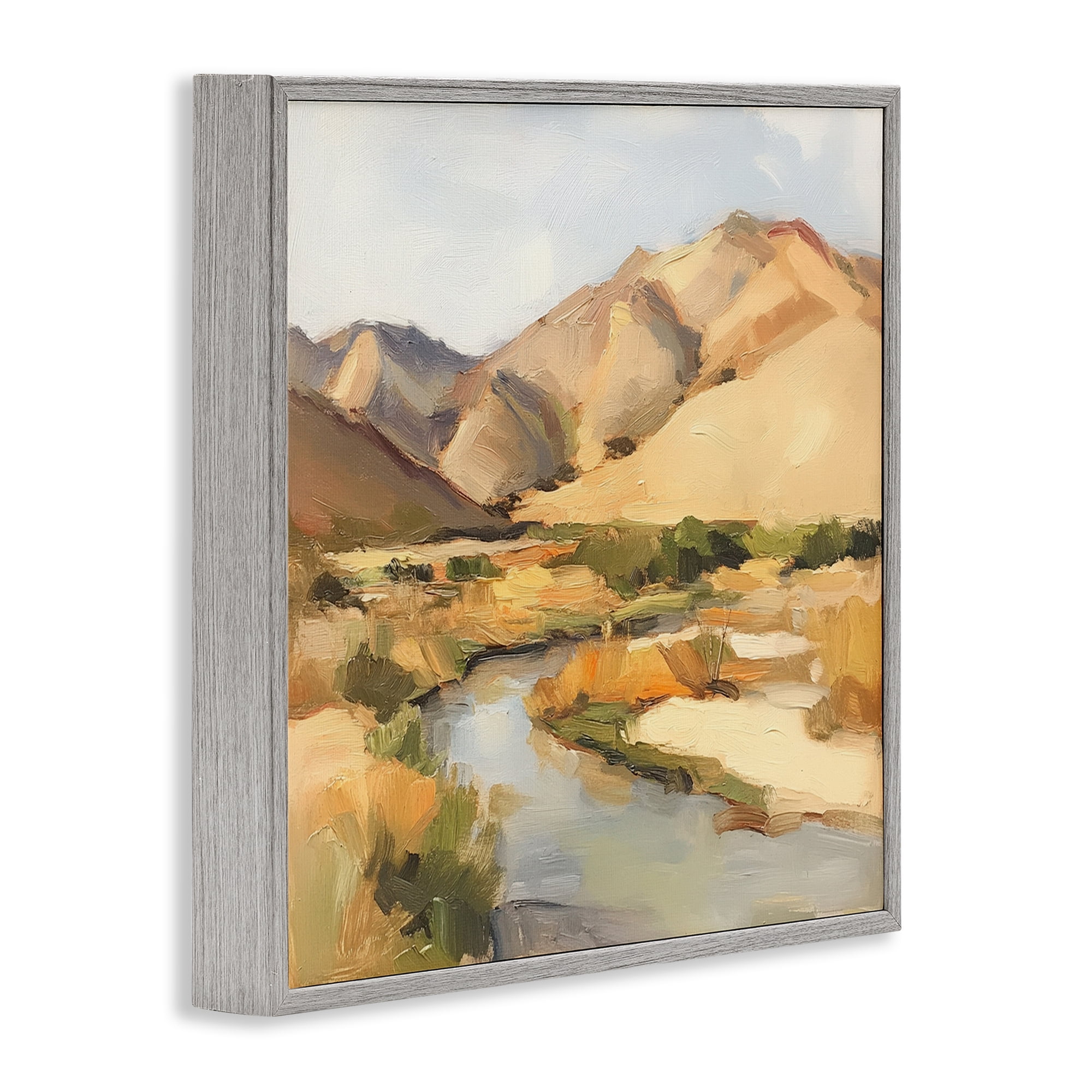 Stupell Industries Wispy Desert River Gray Framed Giclee Art, design by Petal Prints Design