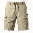 thumbnail image 5 of Men's Cargo Shorts Loose Fit Lightweight Breathable Casual Summer Multi-Pocket Camping Hiking Daily Wear Outdoor | AKLJWH,Khaki 3XL, 5 of 6