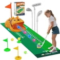 thumbnail image 3 of Pro-Grade Automatic Ball Return Putting Mat Set, Indoor/Outdoor Practice Kit 3 Steel Putters, Alignment with, 3 of 4