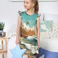 thumbnail image 4 of Balery Coastal Palm Beach Camisón de princesa para niñas, pijama de algodón con mangas abullonadas, suave y bonito.-Medium, 4 of 6