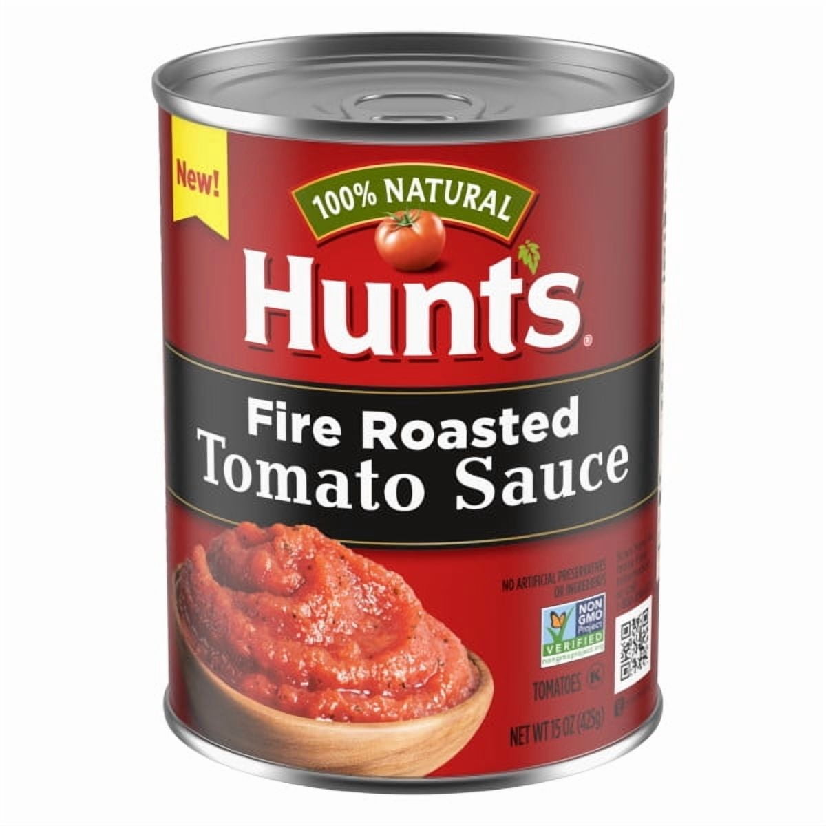 (12 pack) Hunt's Fire Roasted Tomato Sauce, 100% Natural Canned Tomato Sauce, 15 oz.