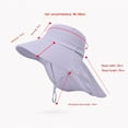 thumbnail image 4 of YWOAGH Kids Wide Brim Fisherman Sun Hat with Shawl Cover Lightweight Breathable Adjustable for Outdoor Beach Pool Summer Grey_04 One Size, 4 of 9
