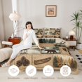 thumbnail image 3 of Castle Fairy Teens Vintage Wildlife Deer Bear Full Size Comforter Sets 3-Piece,Watercolor Rustic Cabin Pine Canoe Bedding Comforter Set,Tan Brown Black,Reversible,1 Comforter and 2 Pillowcases, 3 of 6