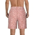 thumbnail image 3 of Bixox Men's Rose Gold Pink Glitter printing Casual Classic Fit Short Summer Beach Shorts, 3 of 6