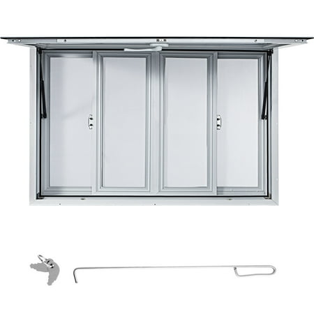 

VEVOR Concession Window 60 x 36 inch Aluminum Alloy Food Truck Service Window with 4 Horizontal Sliding Screen Windows & Awning Door & Drag Hook Serving Window for Food Trucks Concession Trailers