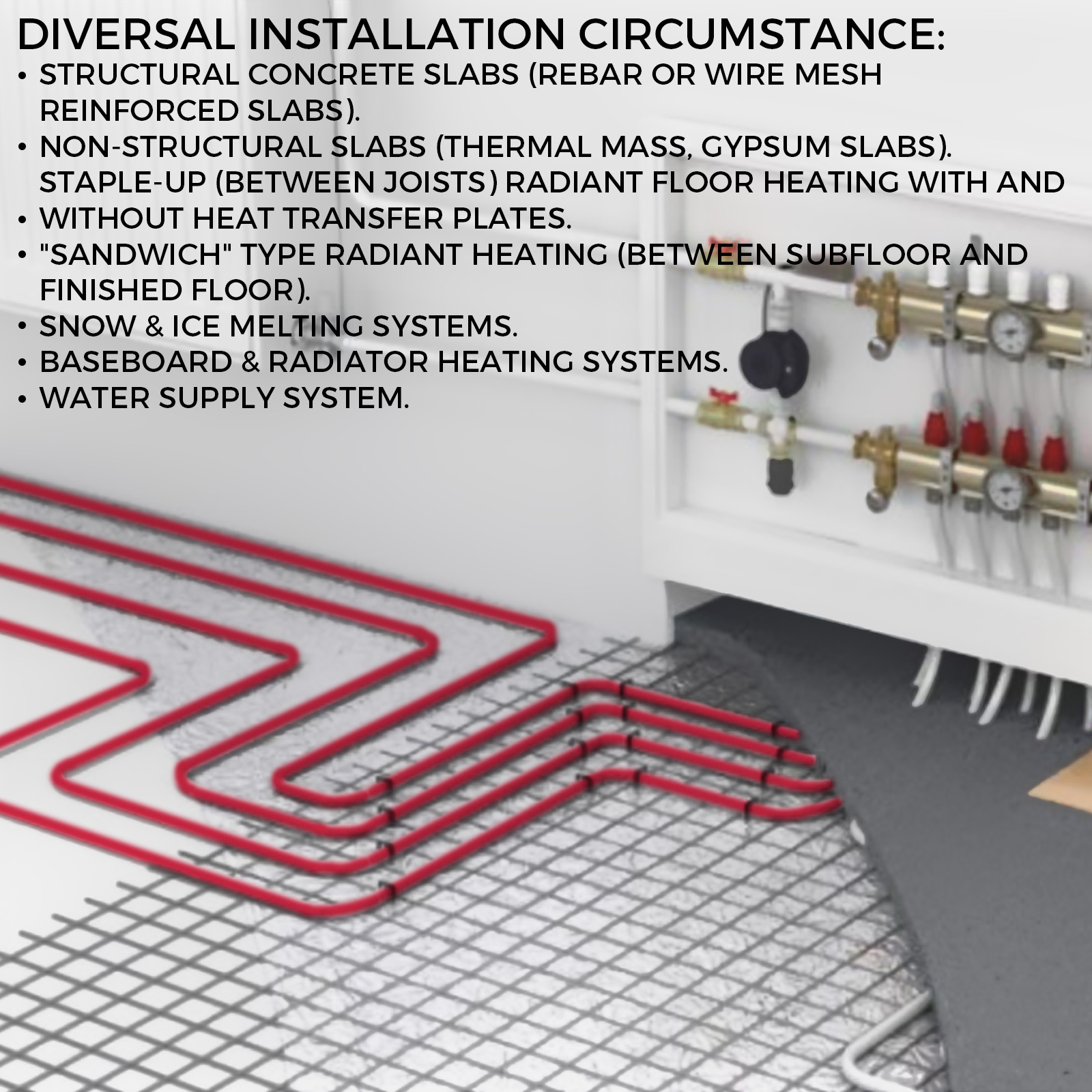 VEVOR 3/4" x 300ft PEX Tubing Oxygen Barrier O2 EVOH Pex-B Red Hydronic Radiant Floor Heat Heating System Pex Pipe Pex Tube (3/4" 300ft, Red, Oxygen Barrier) - image 2 of 9