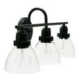 thumbnail image 4 of Robert Stevenson Lighting Avalon - Metal and Glass 3-Light Vanity Light, Matte Black, 4 of 5