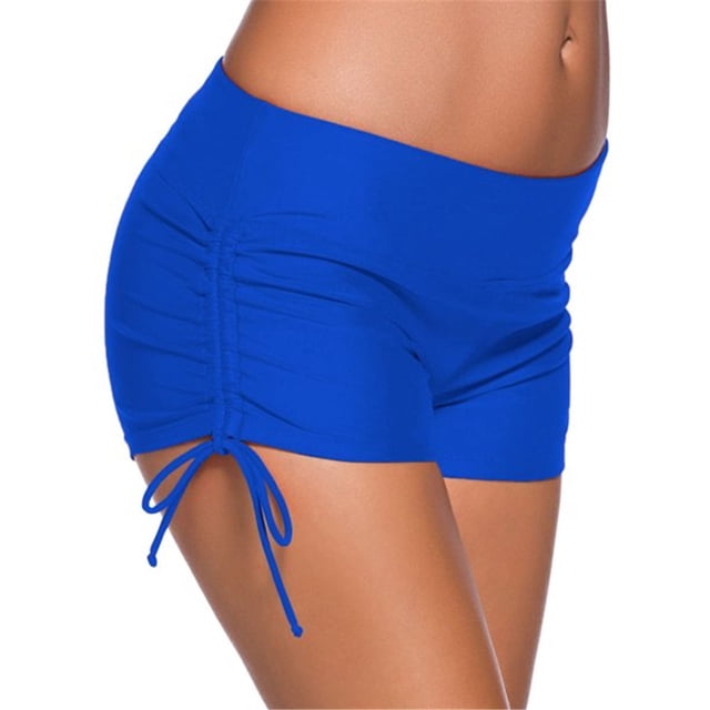 Greeniant Bañador de cintura baja con correa lateral de color liso para mujer Traje de baño Azul oscuro 3XL