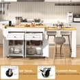thumbnail image 6 of ANPOO Large Kitchen Island with Extendable Dining Table and Power Outlet, Rolling Kitchen Island Cart on Wheels with 2 Storage Cabinets & 2 Drawers & 3 Spice Racks, Island Table for Kitchen, 6 of 7