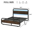 thumbnail image 7 of 4 EVER WINNER Full Size LED Bed Frame, Metal Platform Bed Frame with LED Headboard, Rustic Wood Headboard, No Box Spring Needed, Brown, 7 of 7