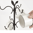 thumbnail image 4 of Coffee Mug Holder for Large Mugs, Mug Tree for Counter, Coffee Cup Holder for Countertop, Mug Rack with Tray, Metal Coffee Mug Tree with 6 Hooks, Coffee Counter Bar Accessory & Kitchen Home Organizer, 4 of 6
