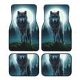 thumbnail image 1 of Honeii Wolf Print Car Foot Mat Four-Piece Set - Front & Rear Universal Car Floor Mats for SUVs, Trucks, Sedans, 1 of 7