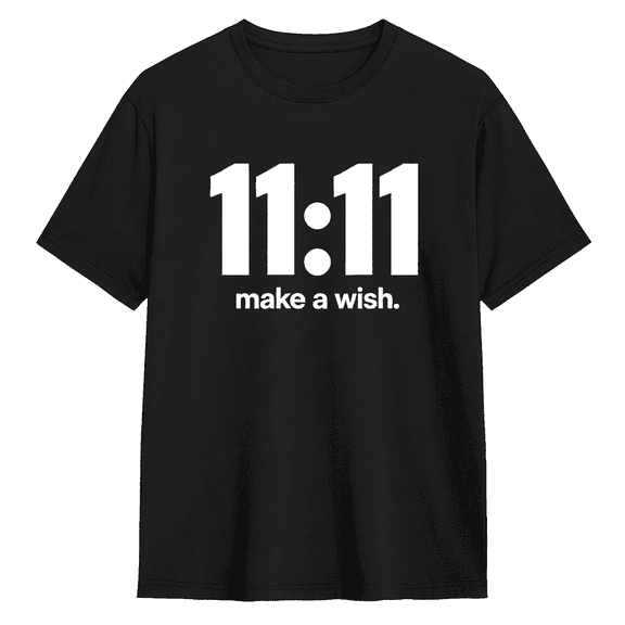11 11 Make A Wish Angel Number Graphic Tee for Men and Women Spiritual Manifest Cotton Short Sleeve T Shirt