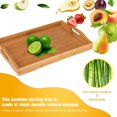 thumbnail image 5 of Paquete de 3 bandejas para servir, bandeja grande para servir de bambú con asas Juego de bandejas para servir de madera para café, comida, desayuno, cena, 5 of 5