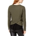 thumbnail image 2 of bar III Womens Chiffon Trimmed Knit Sweater, Green, Large, 2 of 4