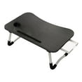 thumbnail image 4 of Escritorio portátil pequeño, mesa plegable, soporte para portátil con portavasos y soporte para teléfono, ideal para cama, sofá, trabajo, juegos, negro, 4 of 9