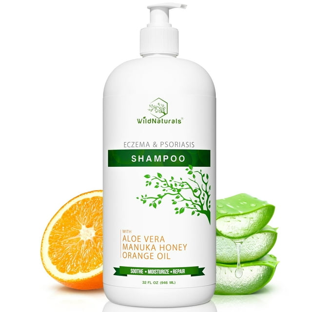 Champú para tratamiento de eccema y psoriasis - Alivio anticaspa del cuero cabelludo para piel seca y con picazón - Hipoalergénico parabenos y sin fragancia para cuero cabelludo sensible
