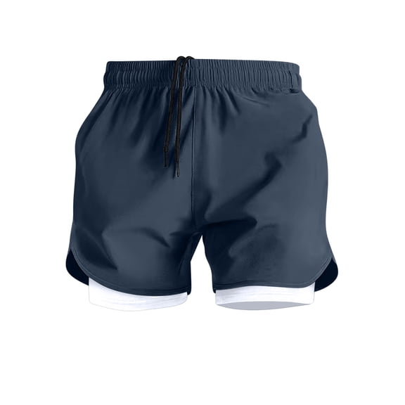 Mens Athletic Running Shorts with Liner Big & Tall Stretch 2 in 1 Lightweight Workout Gym Quick Dry Shorts