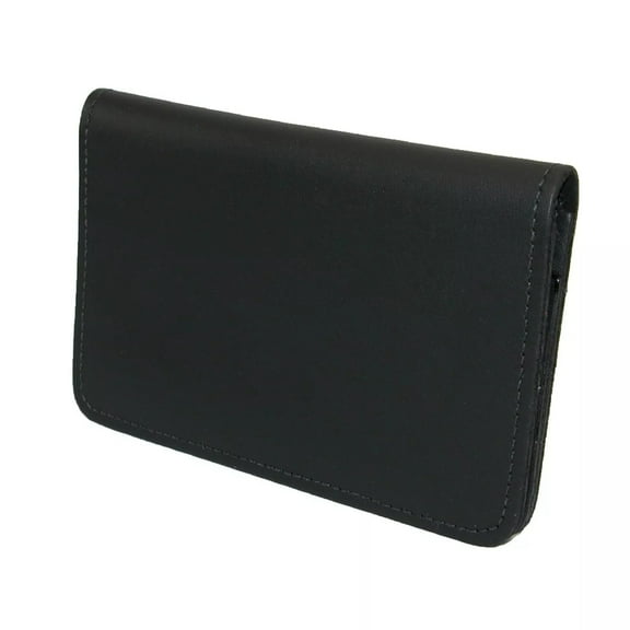 Quality Leather Top Stub Checkbook Cover USA Made, Black