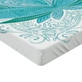 thumbnail image 2 of Ambesonne Leaf Fitted Sheet, Mandala Lotus Pattern Art, Twin XL Size, Sky Blue Teal, 2 of 3