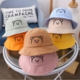 thumbnail image 4 of JUNWELL 2PCS Cute Bear Solid Color Baby Fisherman Cap Cartoon Embroidery Dome Kids Girl Boy Bucket Hat Spring Summer Sun Infant Hat, 4 of 5