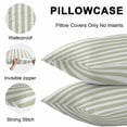 thumbnail image 5 of Lumbar Pillow Covers 20x12 Inch Set of 2, Sage Green Striped Waterproof Outdoor Pillow Covers, Modern Farmhouse Sage Green White Stripes Decorative Cushion Pillowcases for Couch, Sofa, Bed, Patio, 5 of 9