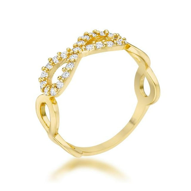 Womens Mina 0.35 CT Cubic Zirconia 14K Gold Infinity Ring - Size 10