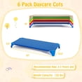 thumbnail image 3 of Costway 6 Pack Stackable Daycare Cots with Easy Lift Corners Heavy-Duty Metal Frame Kids Multicolor, 3 of 10