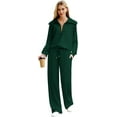 thumbnail image 2 of Lounge Sets For Women 2023 Oversized Half Zip Sweatshirt And Wide Leg Sweatpant 2 Piece Outfits Sweatsuit Tracksuit, 2 of 6