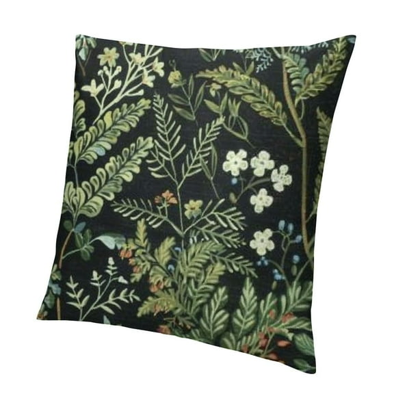 BANET Spring Pillow Covers, Black Sage Green Flower Throw Pillows Spring Vintage Plant Print Floral Decorations Lumbar Pillowcase  Outdoor Decor Farmhouse Cushion Case for Couch White