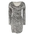 thumbnail image 4 of Women's Plus Size Velvet Long Sleeve Cowl Back Dress 0X, 4 of 5