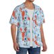 thumbnail image 2 of Balery Lobsters Camisa Casual de Manga Corta con Botones para Hombre, Texturizada, Estilo Cubano, para Playa, Verano-X-Large, 2 of 5