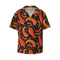 thumbnail image 2 of Lsque Red Hot Chili print Men's Cuban Collar Short Sleeve Shirt Summer Beachwear Casual Button Down Fashionable Vacation Leisure Shirt-3X-Large, 2 of 7