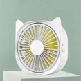 thumbnail image 3 of Ventiladores de escritorio USB pequeños y silenciosos: mini ventilador de escritorio lindo, alimentado por USB, 3 velocidades de viento, ventiladores de mesa personales portátiles giratorios, 3 of 5