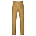 thumbnail image 1 of Pantalones de vestir INSPIRE CHIC para hombres grandes y altos, con pliegues en la parte delantera, pantalones formales de negocios 46 caqui, 1 of 1