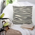 thumbnail image 4 of Beige Black Stripe Decorative Pillowcase 26''x26'', Modern Abstract Art Lines Wave Throw Pillow Covers Soft Cushion Case for Couch Sofa Bedroom Living Room, Pillowcase Boho Decor, 4 of 8