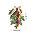 thumbnail image 3 of HongHeng Artificial Christmas Pine Branch Red Bery Spray Snow Teardrop Wreaths Picks, 20in Faux Winter Pine Cones Ribbon Bow Greens Xmas Swag for Front Door Farmhouse Home Decor, 3 of 6