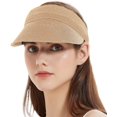 thumbnail image 1 of Sombrero de sol plegable enrollable para mujer, gorra de playa de paja de ala ancha, cierre de bucle y visera de Golf ajustable-2004 café Vhermosa Gorras y Gorros, 1 of 6