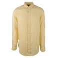 thumbnail image 4 of Michael Kors Mens Tailored Linen Button Up Shirt, Yellow, Small, 4 of 4