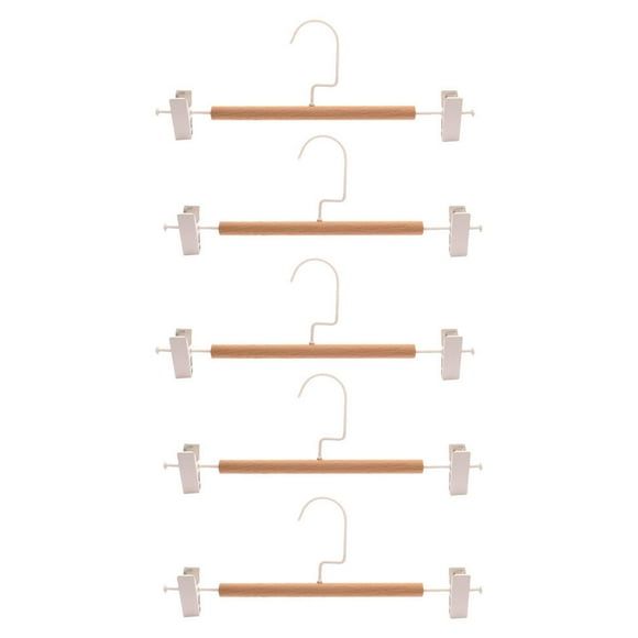 EeaseMX Perchero nórdico de madera de haya para pantalones, 5 piezas, con diseño de hierro (Burlywood)
