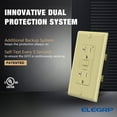 thumbnail image 4 of GFCI Outlet 20 Amp, Self-Test GFCI Electrical Outlet with Thinner Design, TR Tamper Resistant GFCI Receptacle, Ground Fault Circuit Interrupters with Wall Plate, UL Listed, Lvory 2PC, 4 of 7