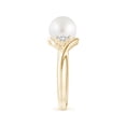 thumbnail image 3 of ANGARA South Sea Cultured Pearl Bypass Ring with Diamond Trio in 14K Yellow Gold for Women | June Birthstone, Birthday, Anniversary, Jewelry Gift for Women | Pearl Ring, 3 of 9