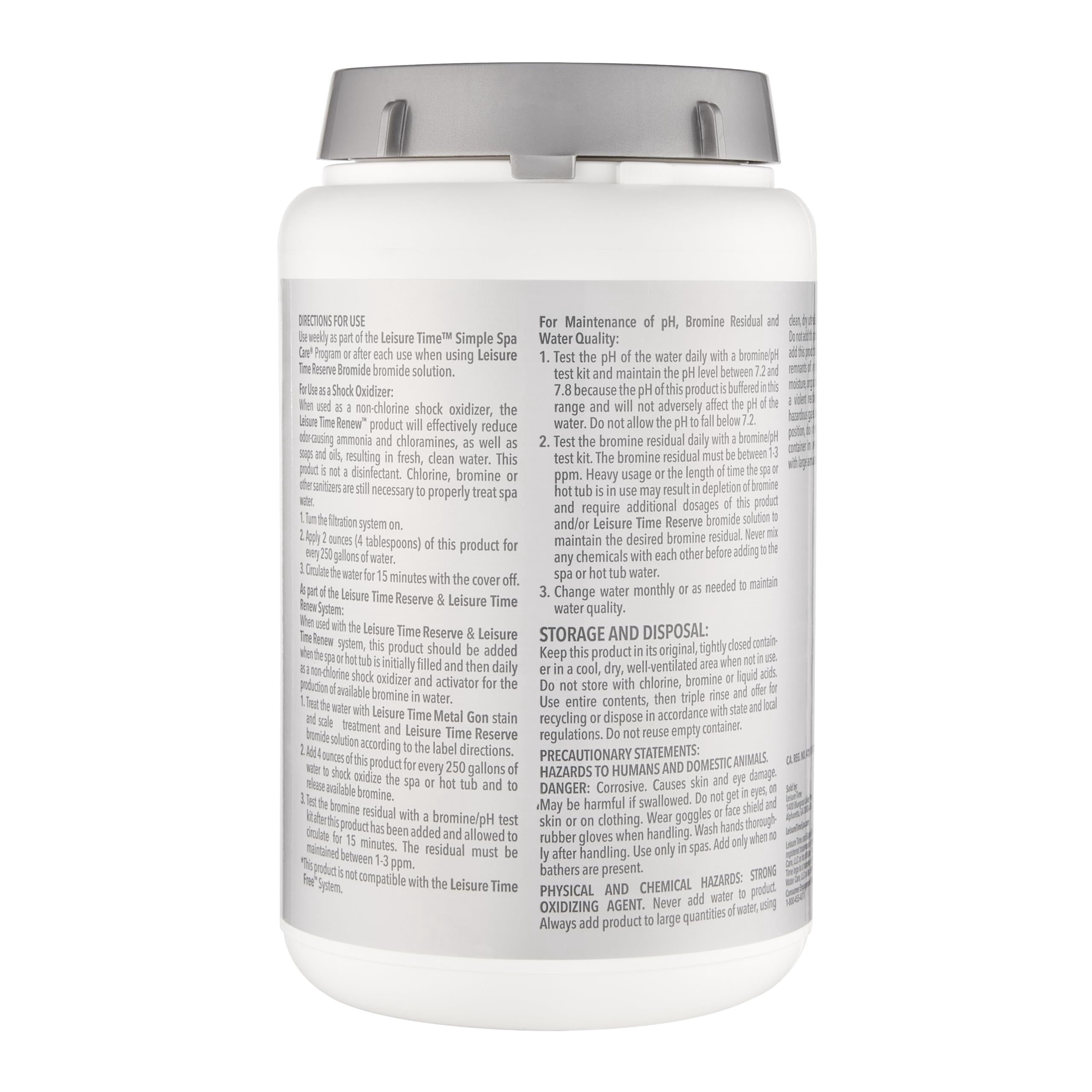 Leisure Time Renew Non-Chlorine Spa Shock Treatment 5 lbs w/ QueBuy Pool Maintenance Log Book