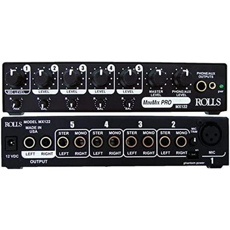 UPC: 0675889012200 | Rolls MX122 MiniMix Pro Mic/Source Mixer Rear Panel Trim Control 5 x 5 x 5