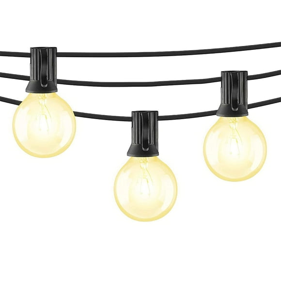 Beams Ampoule Globe 1W G40 Led Étanche Guirlande Lumineuse Intérieure/extérieure, 25 Pieds, Noir