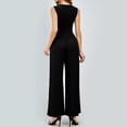 thumbnail image 6 of HXWCHs Solid Jumpsuits for Women Stylish Women's Ribbed Sleeveless Wide Leg Jumpsuit Elegant Dressy Tank Romper for Summer XL Black, 6 of 7