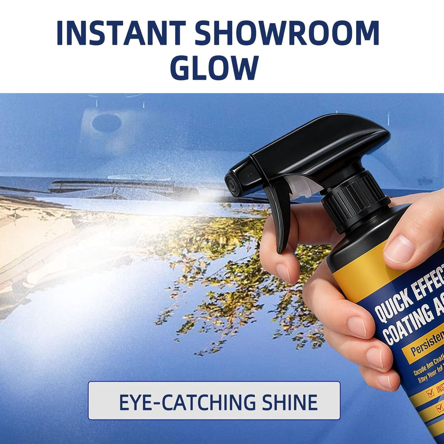 Nano Ceramic Coating Spray for Car, Polish with Sponge & Cloth, 2pc